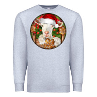 Heather Grey Baby Cashmere Goat Christmas Premium Sweatshirt - LillyAllenDesigns