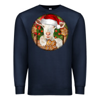 Navy Baby Cashmere Goat Christmas Premium Sweatshirt - LillyAllenDesigns