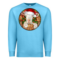 Ocean Blue Baby Cashmere Goat Christmas Premium Sweatshirt - LillyAllenDesigns