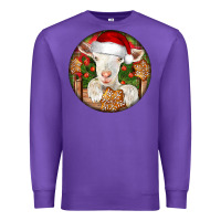 Purple Baby Cashmere Goat Christmas Premium Sweatshirt - LillyAllenDesigns