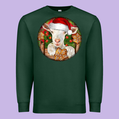 Baby Cashmere Goat Christmas Premium Sweatshirt Designed By Lillyallendesigns