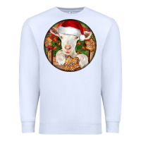 White Baby Cashmere Goat Christmas Premium Sweatshirt - LillyAllenDesigns