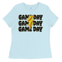 Baby Blue game day game day game day softball Ladies Tee - MaliasSmallBusiness