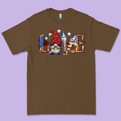 Premium Tee love 4th july with gnome billie wilder