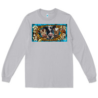 Moon Dust western cow turquoise’s white flowers license plate template Long Sleeve Tee - BarkalooDesign