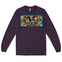 Plum western cow turquoise’s white flowers license plate template Long Sleeve Tee - BarkalooDesign