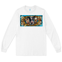 White western cow turquoise’s white flowers license plate template Long Sleeve Tee - BarkalooDesign