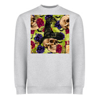 Heather Grey halloween witch skull seamless pattern Heavyweight Sweatshirt - BundleAndBundleShop