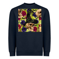 Navy halloween witch skull seamless pattern Heavyweight Sweatshirt - BundleAndBundleShop