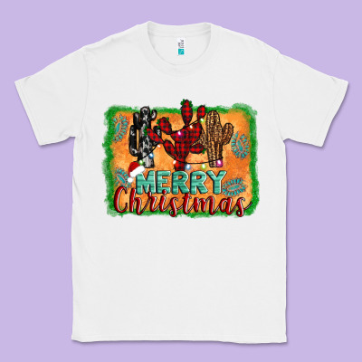 Merry Christmas Cactus Classic Tee Designed By Adodesignshop
