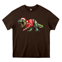 Chocolate Brown t rex christmas Heavy Core Tee - RanaPortraitStore