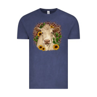 Vintage Denim charolais leopard cactus sunflower Vintage Tee - JahusDesignShop