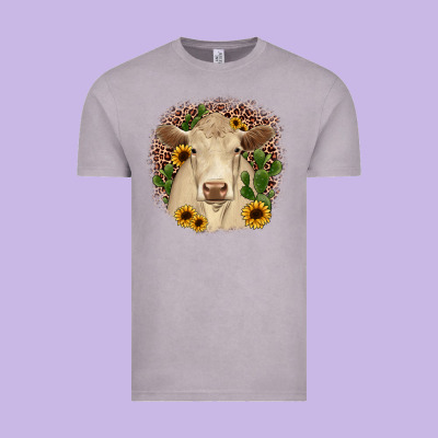 Charolais Leopard Cactus Sunflower Vintage Tee Designed By Jahusdesignshop