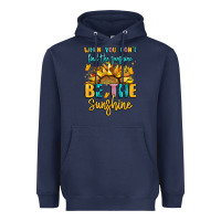 Navy when you dont find the sunshine be the sunshine Heavyweight Hoodie - LillyAllenDesigns