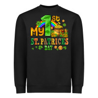 Black my first st patricks day with coins and shamrocks Heavyweight Sweatshirt - AdoDesignShop