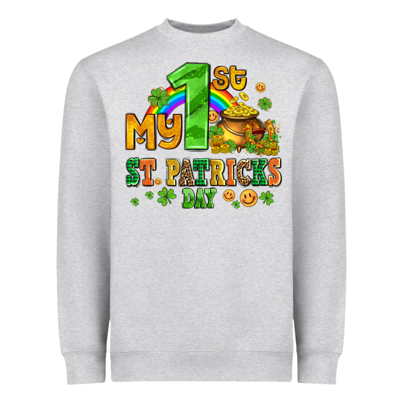 My First St Patricks Day With Coins And Shamrocks Heavyweight Sweatshirt by AdoDesignShop | Teevron