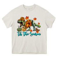 Cream t rex tis the season Heavy Core Tee - RanaPortraitStore