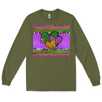 Army Green mardi gras hearts and fleur de lis Long Sleeve Tee - Jasminsmagicworld