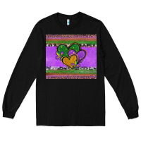Black mardi gras hearts and fleur de lis Long Sleeve Tee - Jasminsmagicworld