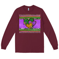 Burgundy mardi gras hearts and fleur de lis Long Sleeve Tee - Jasminsmagicworld