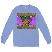 Colony Blue mardi gras hearts and fleur de lis Long Sleeve Tee - Jasminsmagicworld