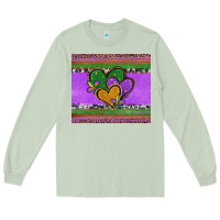 Matcha mardi gras hearts and fleur de lis Long Sleeve Tee - Jasminsmagicworld
