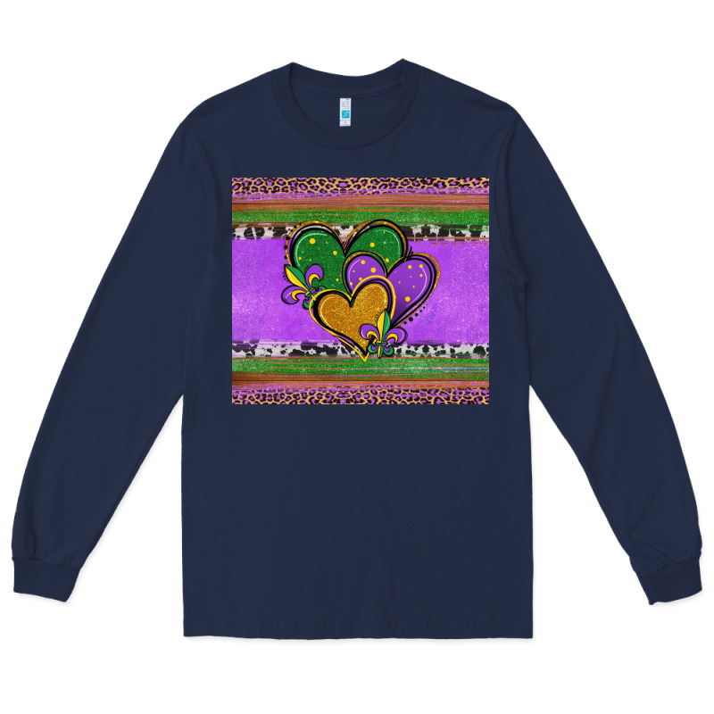 Mardi Gras Hearts And Fleur De Lis Long Sleeve Tee by Jasminsmagicworld | Teevron