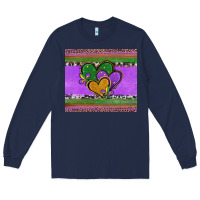 Navy mardi gras hearts and fleur de lis Long Sleeve Tee - Jasminsmagicworld
