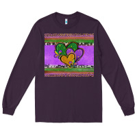 Plum mardi gras hearts and fleur de lis Long Sleeve Tee - Jasminsmagicworld