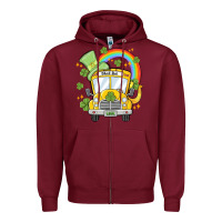Burgundy st. patrick's day school bus Zipper Hoodie - MaliasSmallBusiness