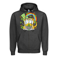 Charcoal Heather st. patrick's day school bus Zipper Hoodie - MaliasSmallBusiness
