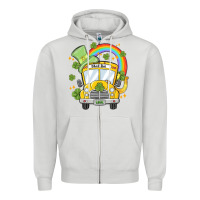 Dove Grey st. patrick's day school bus Zipper Hoodie - MaliasSmallBusiness