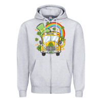 Heather Grey st. patrick's day school bus Zipper Hoodie - MaliasSmallBusiness