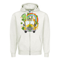 Oatmeal Heather st. patrick's day school bus Zipper Hoodie - MaliasSmallBusiness