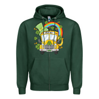 Sports Green st. patrick's day school bus Zipper Hoodie - MaliasSmallBusiness