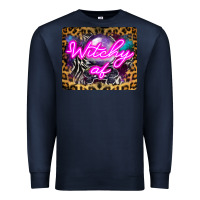 Navy Witchy Af Crystal Ball Premium Sweatshirt - LillyAllenDesigns