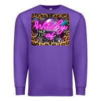 Purple Witchy Af Crystal Ball Premium Sweatshirt - LillyAllenDesigns