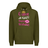 Army Green Queen Was Born İn January Happy Birthday Premium Hoodie - Bettercallsaul