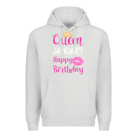 Dove Grey Queen Was Born İn January Happy Birthday Premium Hoodie - Bettercallsaul