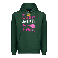 Sports Green Queen Was Born İn January Happy Birthday Premium Hoodie - Bettercallsaul