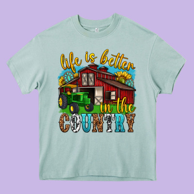 Life Is Better In The Country Western Heavy Core Tee Designed By Texasbilliewilder