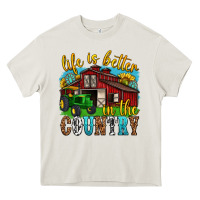 Cream life is better in the country western Heavy Core Tee - texasbilliewilder
