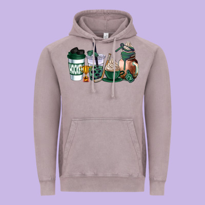 Hunter Green Hockey Coffee Cups Vintage Hoodie Designed By Adodesignshop