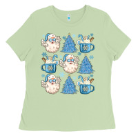 Matcha santa claus doodles christmas Ladies Tee - MaliasSmallBusiness