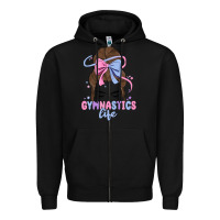 Black gymnastics life Zipper Hoodie - MaliasSmallBusiness