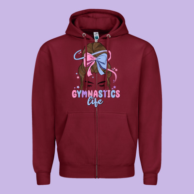 Gymnastics Life Zipper Hoodie Designed By Maliassmallbusiness