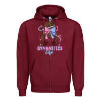 Burgundy gymnastics life Zipper Hoodie - MaliasSmallBusiness