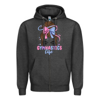 Charcoal Heather gymnastics life Zipper Hoodie - MaliasSmallBusiness