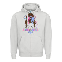 Dove Grey gymnastics life Zipper Hoodie - MaliasSmallBusiness