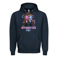Navy gymnastics life Zipper Hoodie - MaliasSmallBusiness